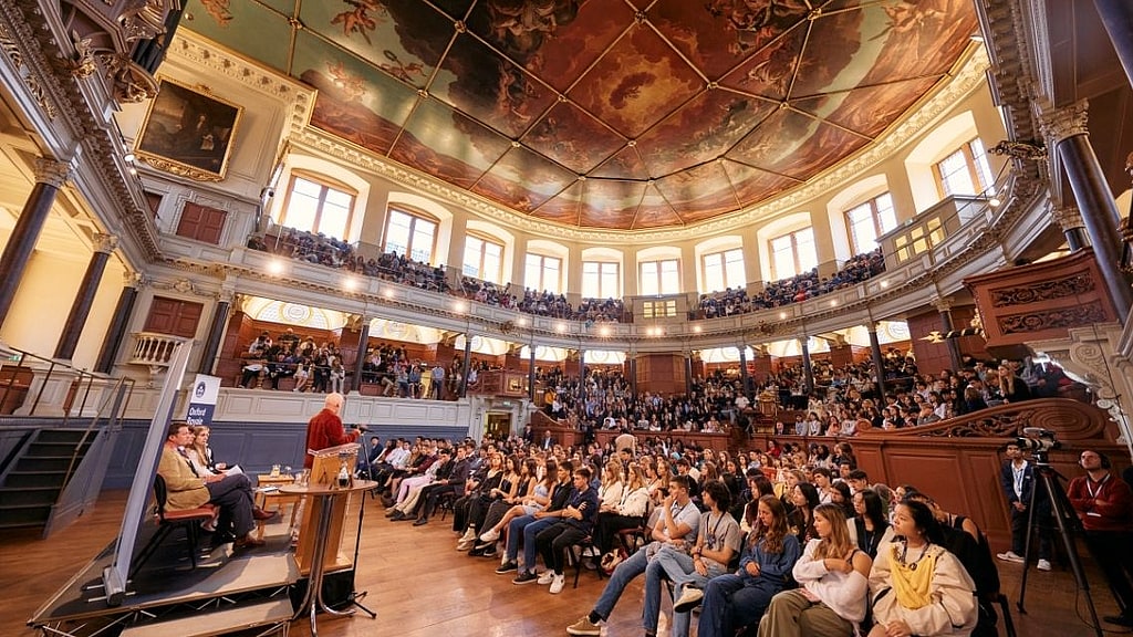 The inside of the Sheldonian Theatre, Oxford