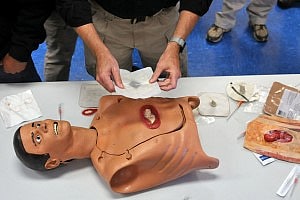 Image shows a First Aid training dummy